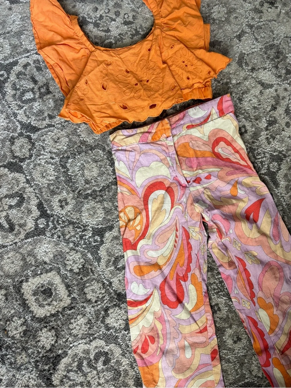 Zara Pink, Purple, Orange Floral Print Set